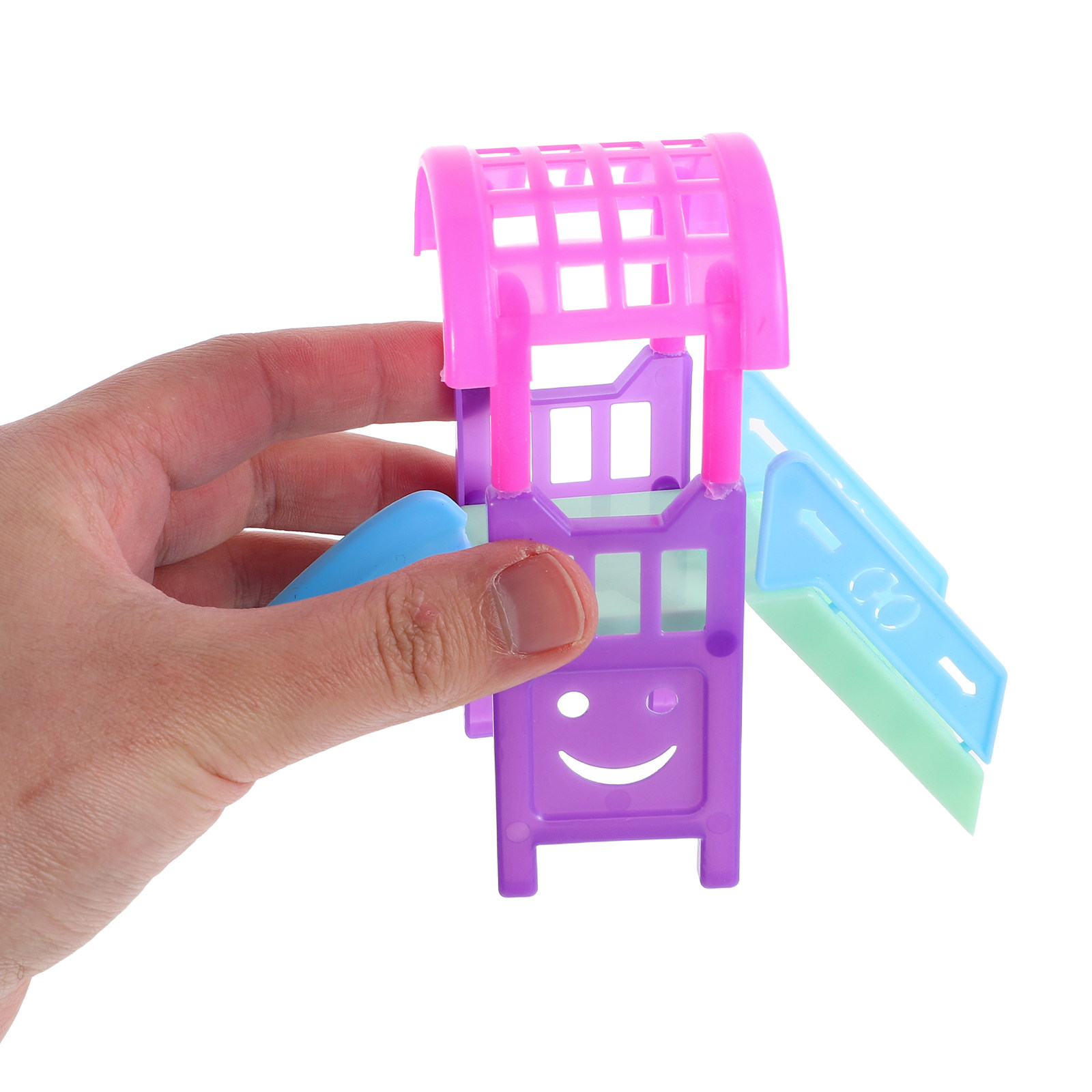 Kids Outdoor Doll House - 10Pcs Realistic Dollhouse Playground Slide Kit