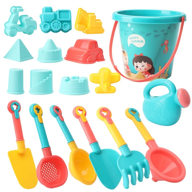 Kids Outdoor Playset - 18PCS Beach Toy Set Bucket Seaside