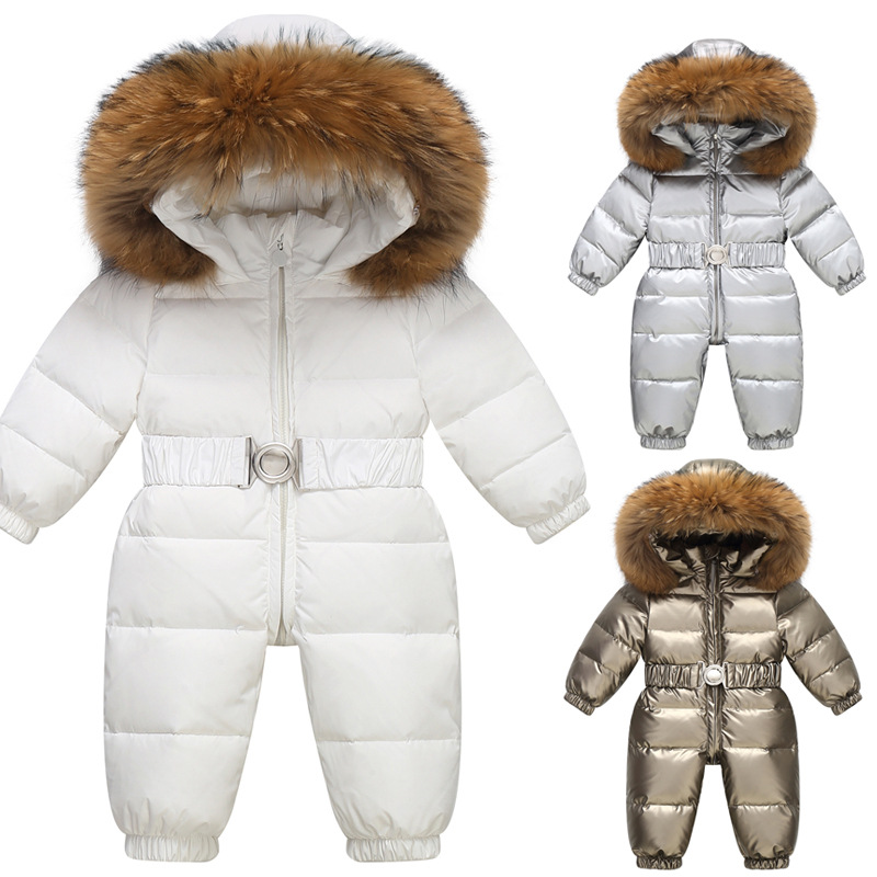 Kids Outdoor Jumpsuit - Children Winter Overalls Waterproof Hooded Girl