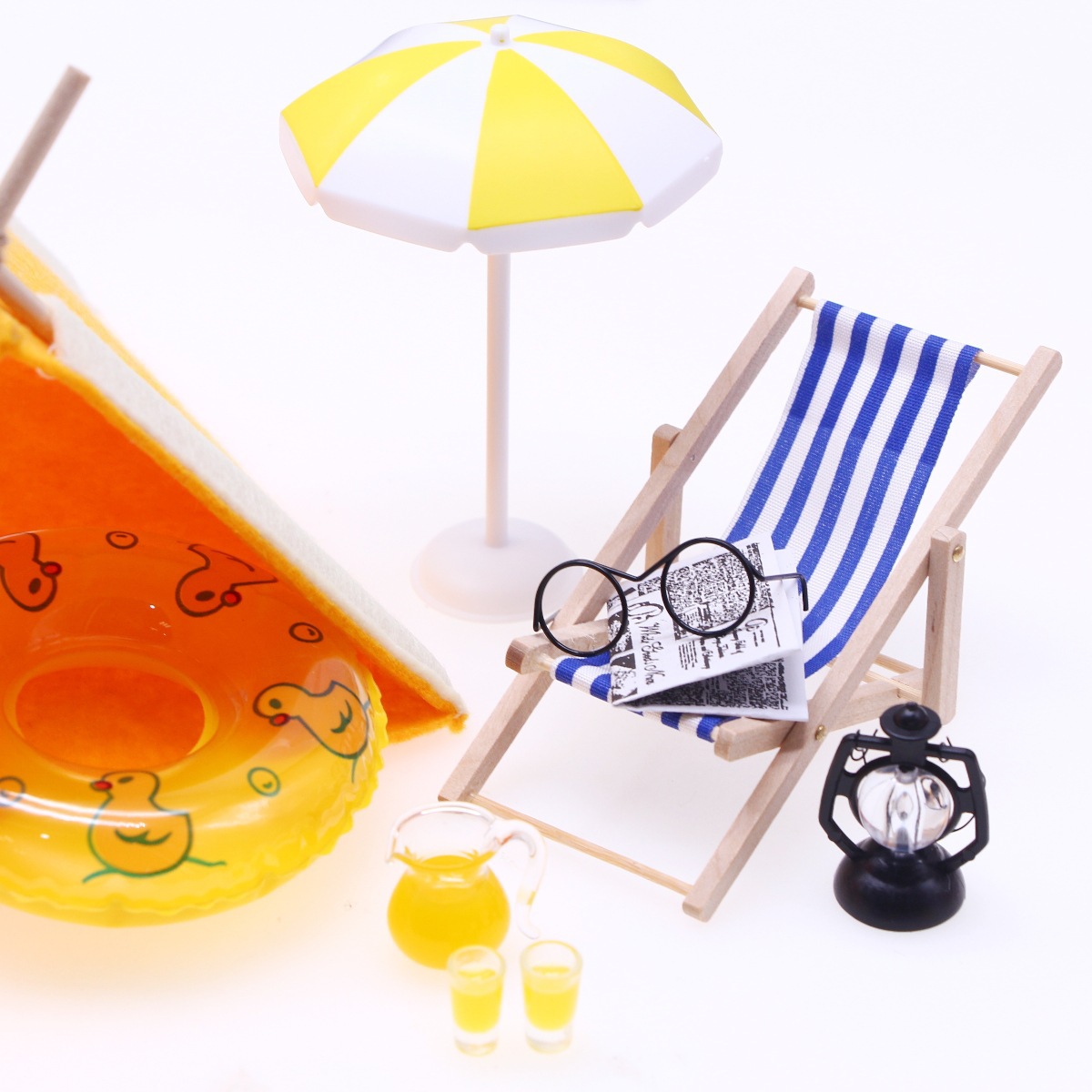1/12 Dollhouse Mini Beach Tent - Kids Outdoor Table And Chair Set recension och pris