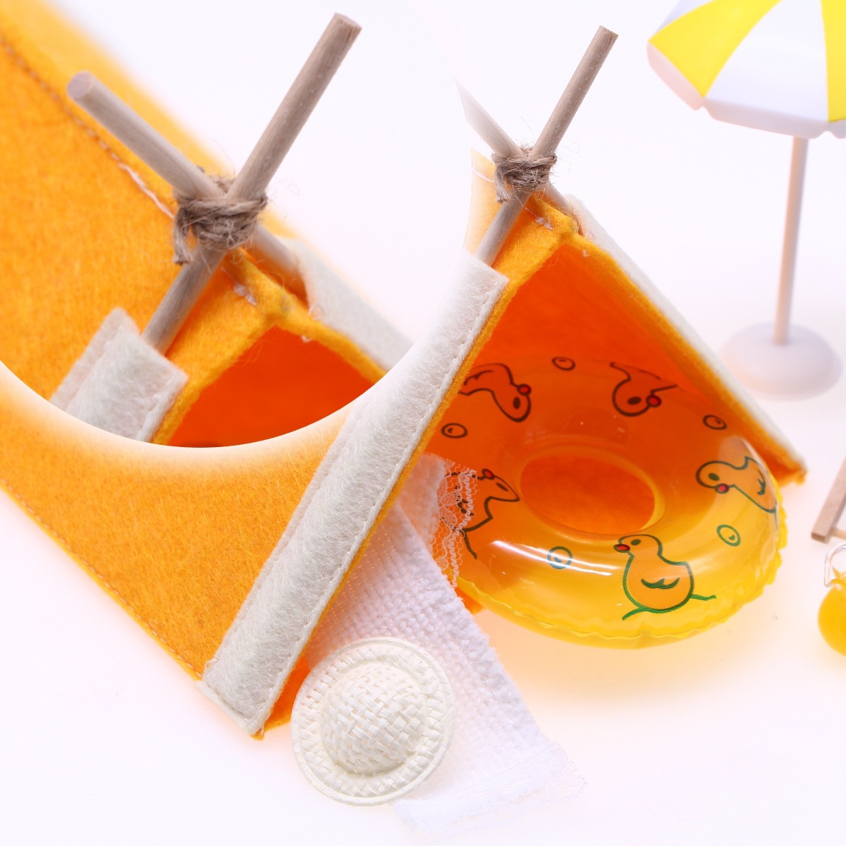 1/12 Dollhouse Mini Beach Tent - Kids Outdoor Table And Chair Set recension och pris