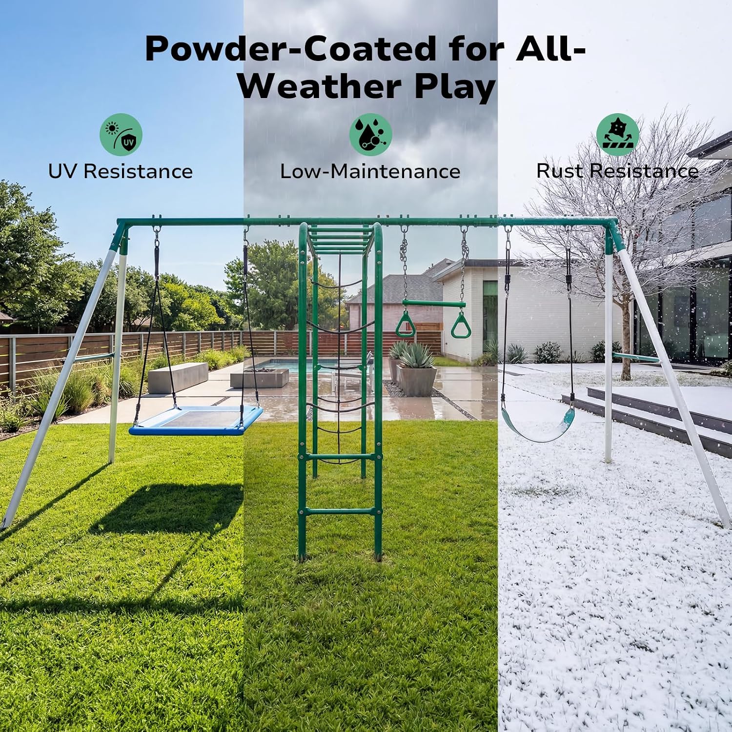 Backyard Swing Set with Monkey - Kids Outdoor Monkey Bars recension och pris