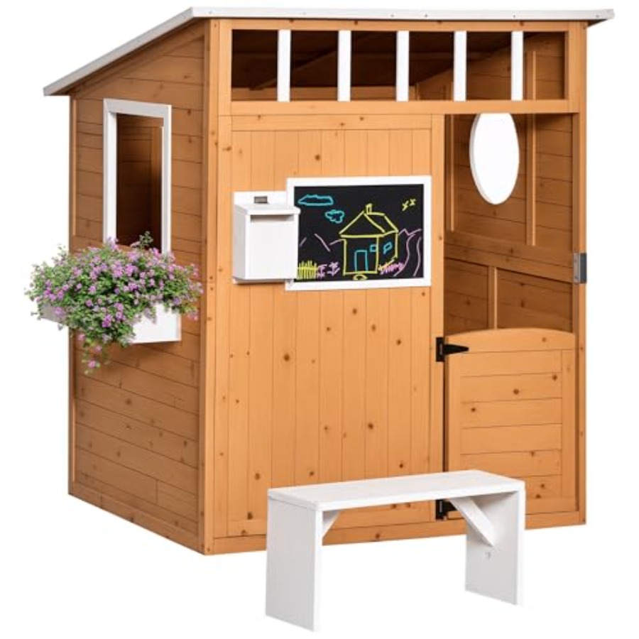 Outdoor Wooden Playhouse For K - Kids Outdoor Playhouse recension och pris