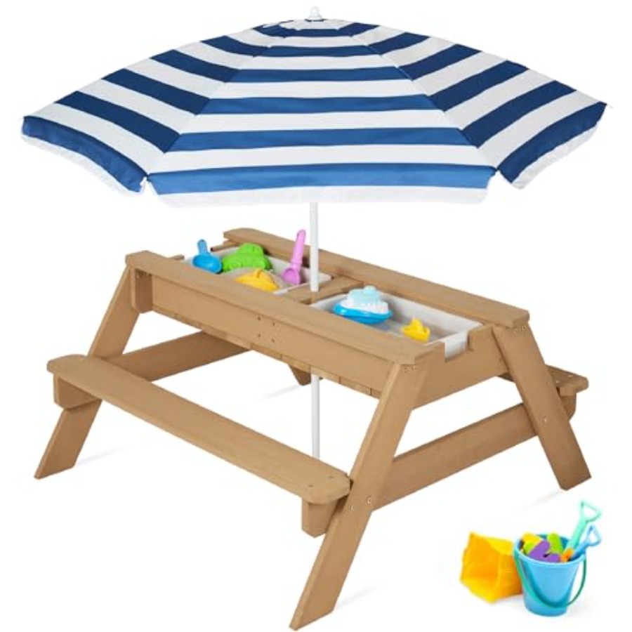 Outdoor kids picnic table with - Kids Outdoor Table With Umbrella recension och pris