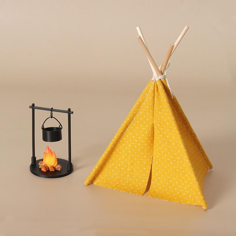 New 1:12 Scale Camping Tent Mo - Kids Outdoor Table And Chair Set recension och pris
