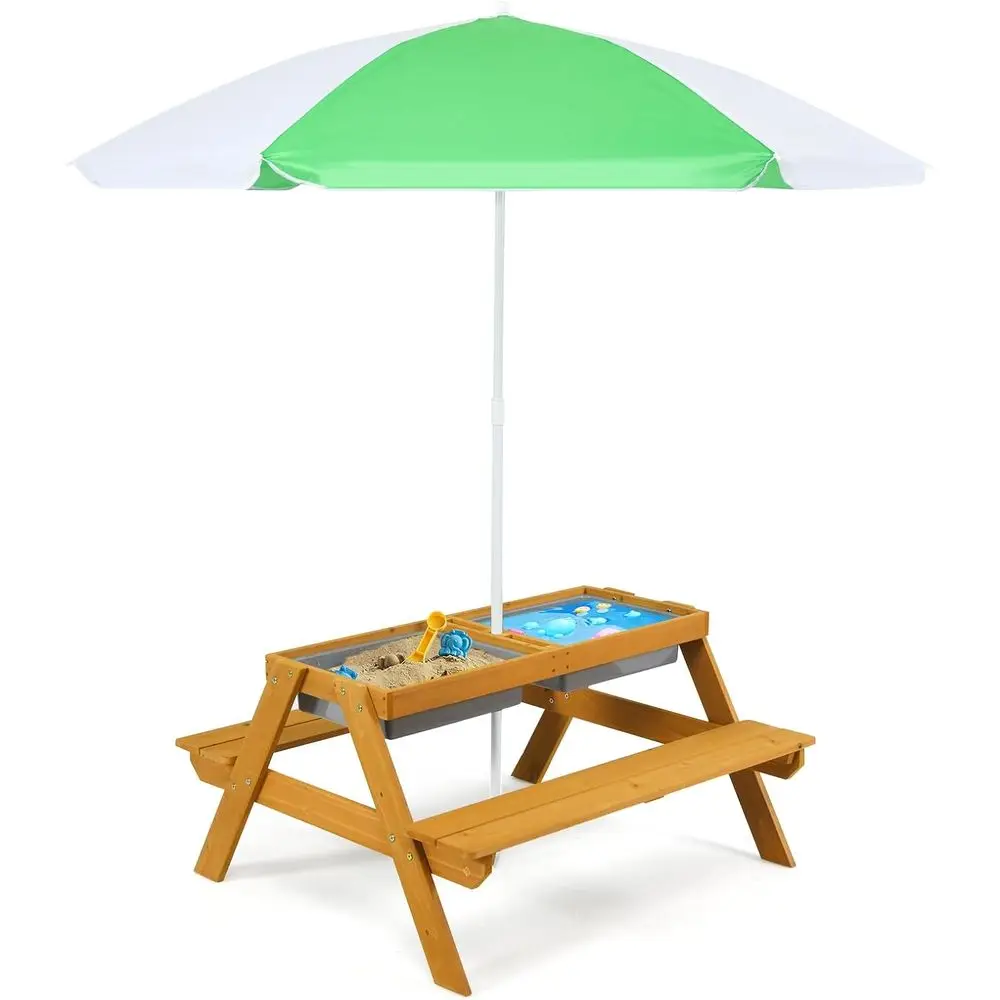 3-in-1 Height-Adjustable Umbre - Kids Outdoor Table With Umbrella recension och pris