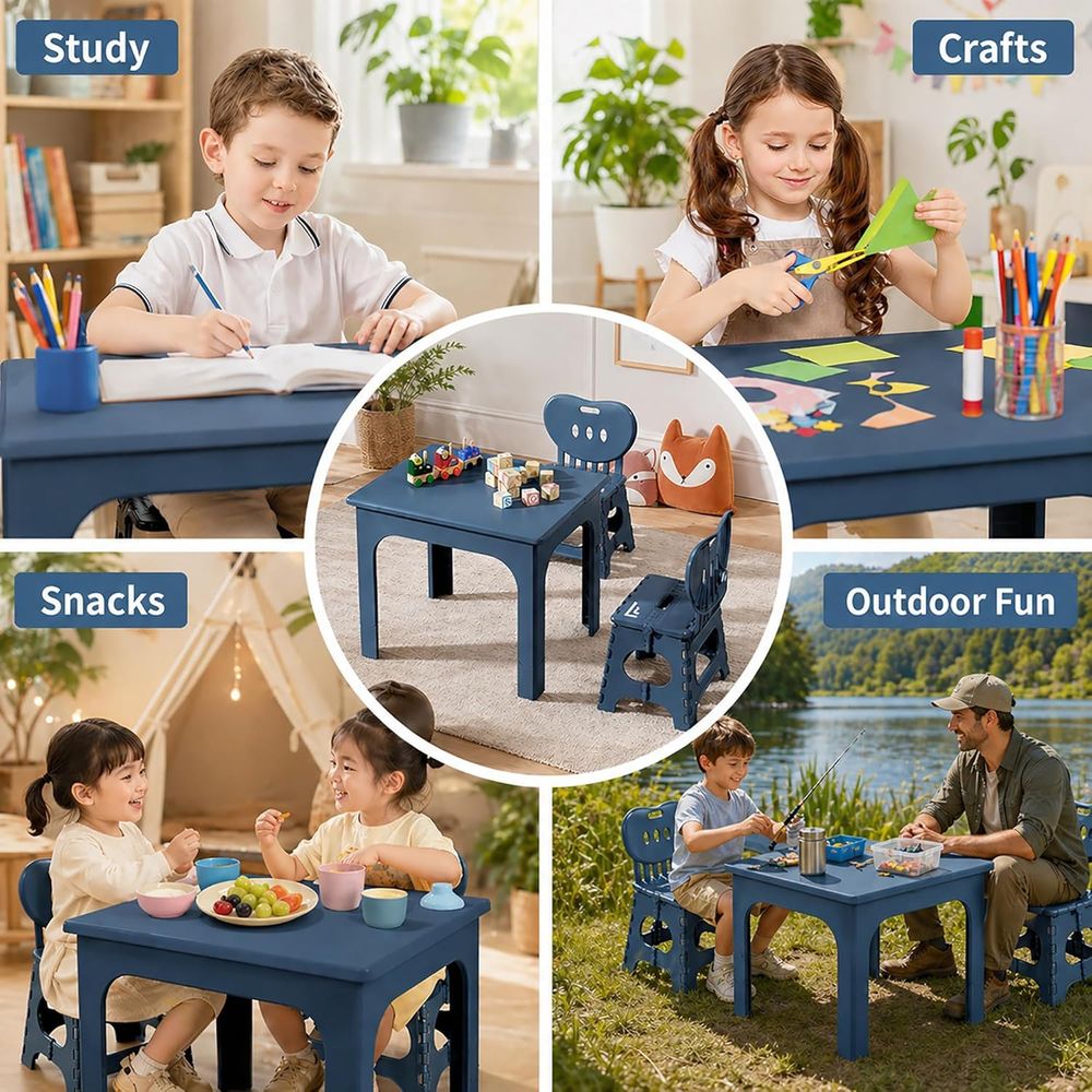 oldable Table and Chair Set, H - Kids Outdoor Table And Chair Set recension och pris