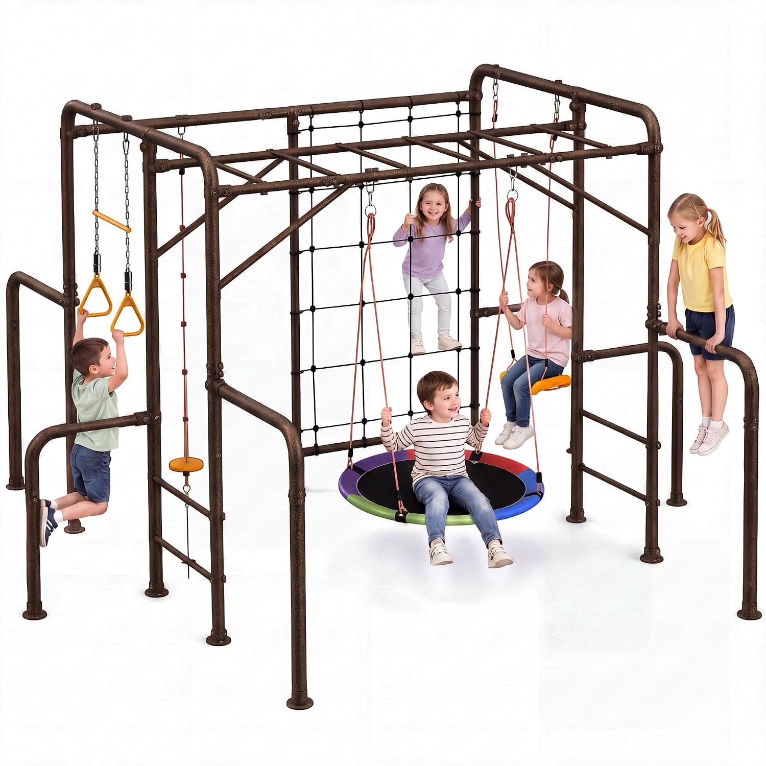 7-in-1 Outdoor Jungle Gym Monk - Kids Outdoor Monkey Bars recension och pris