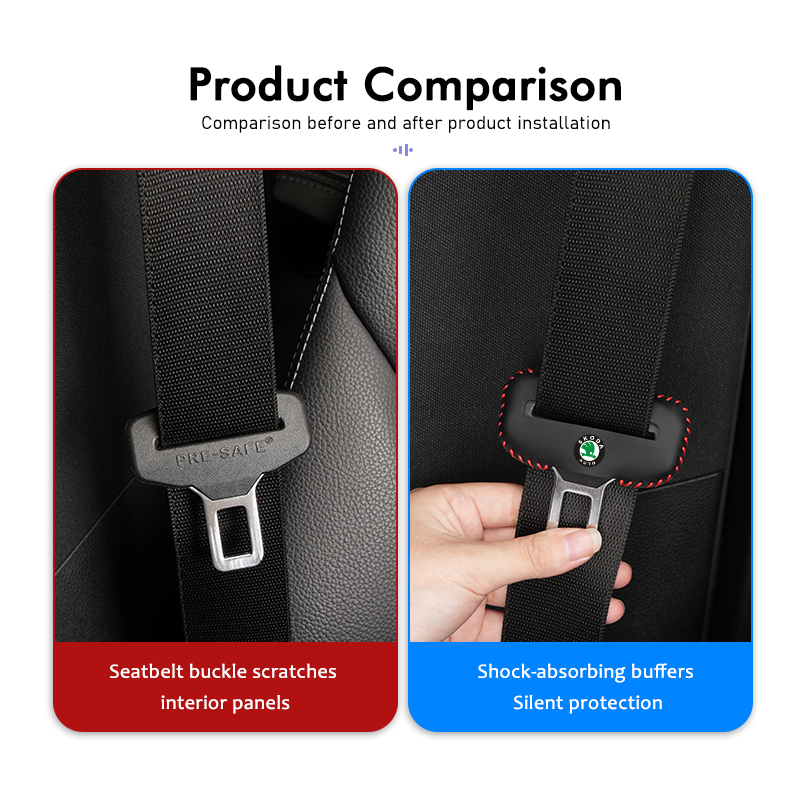 For Skoda PU Leather Car Seat  - Swing Seat Belt recension och pris