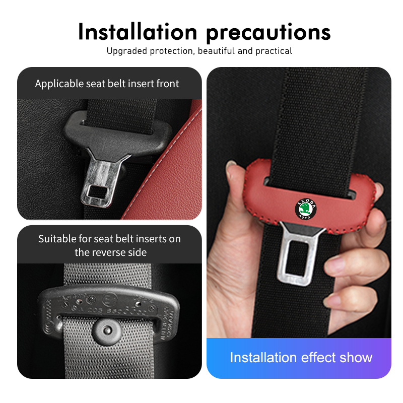 For Skoda PU Leather Car Seat  - Swing Seat Belt recension och pris