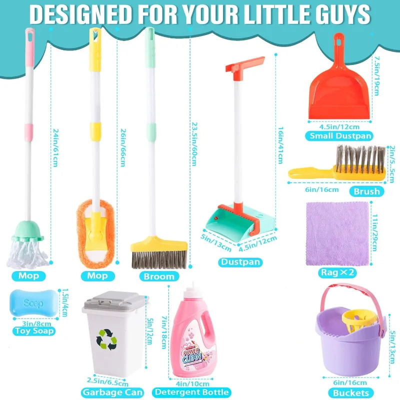 16pcs Kids Cleaning Set - Home - Kids Outdoor Broom recension och pris