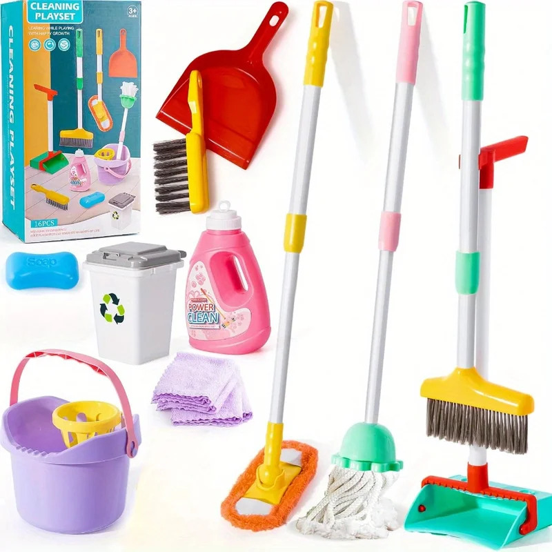 16pcs Kids Cleaning Set - Home - Kids Outdoor Broom recension och pris