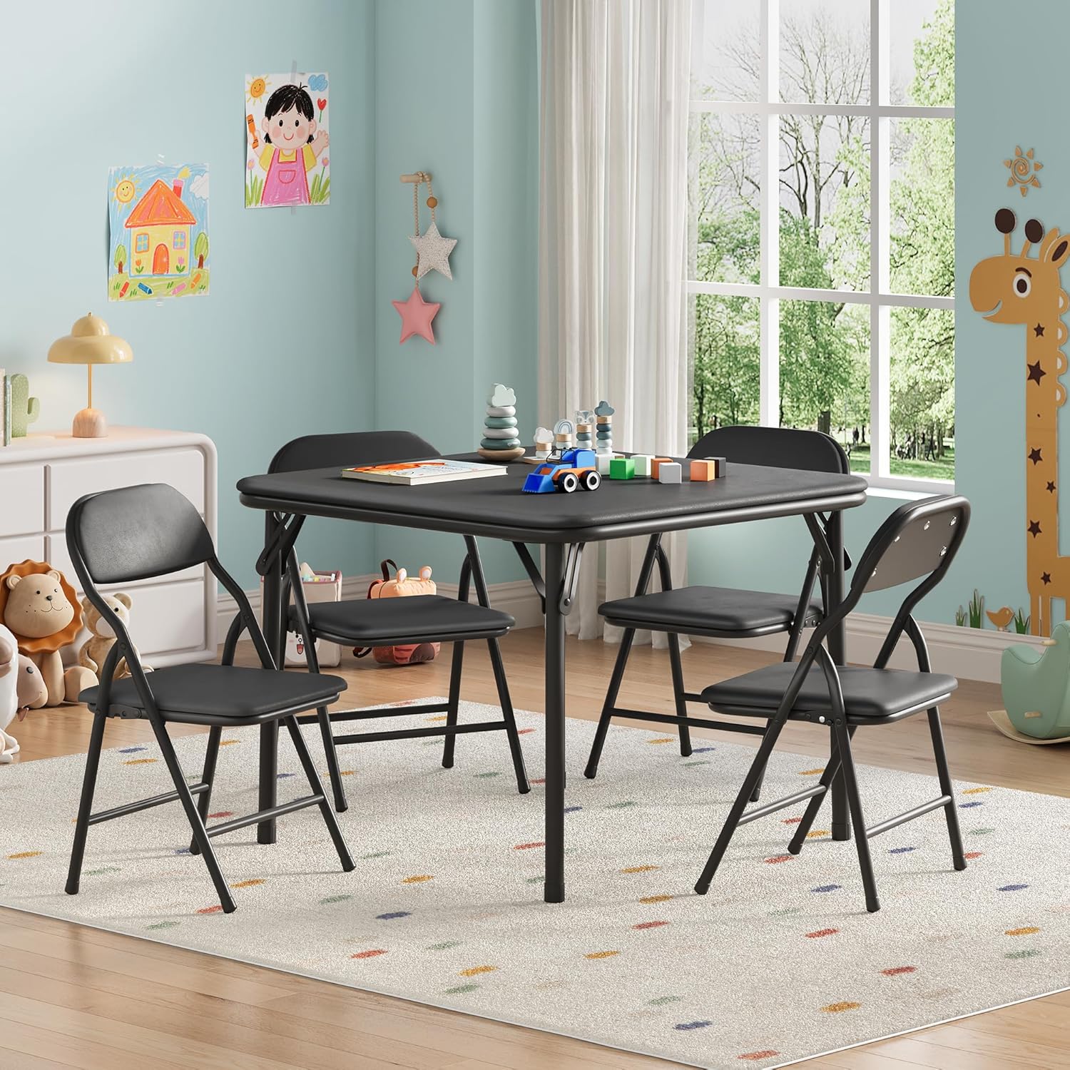 5-Piece Kids Folding Table and - Kids Outdoor Table And Chair Set recension och pris