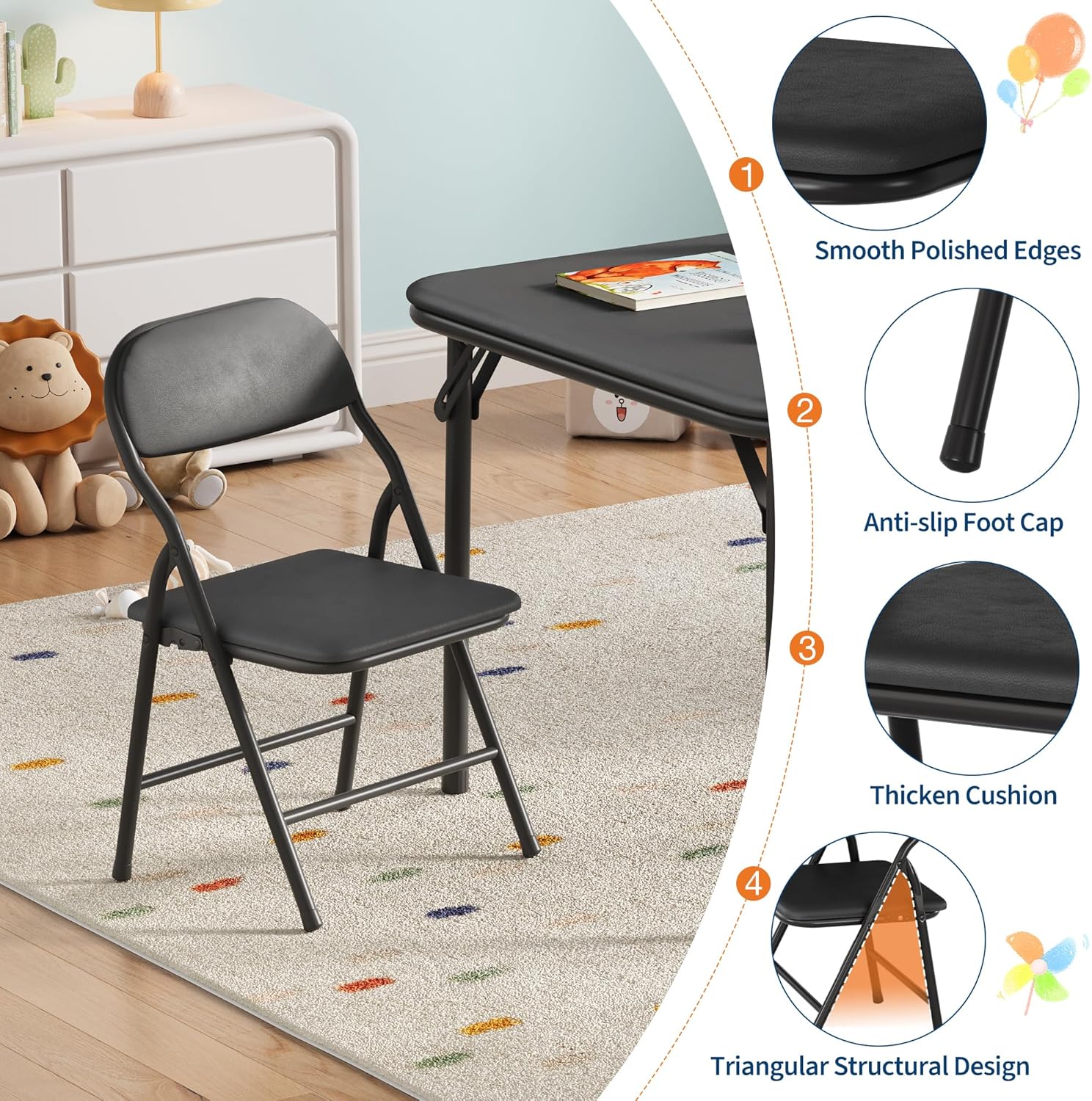 5-Piece Kids Folding Table and - Kids Outdoor Table And Chair Set recension och pris
